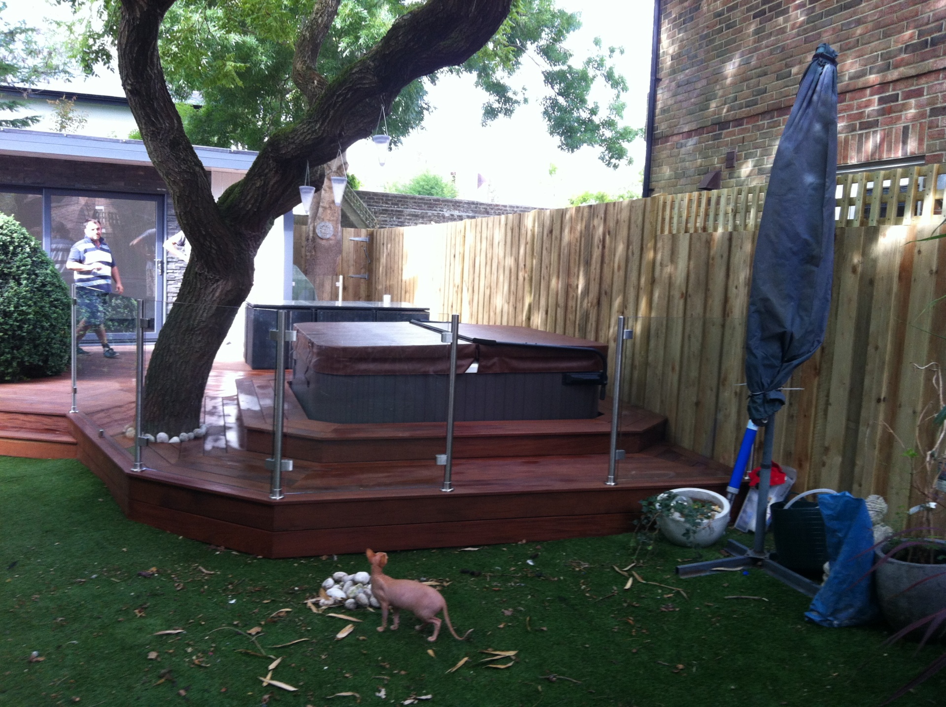 Garage conversion interior with plastered walls and new flooring