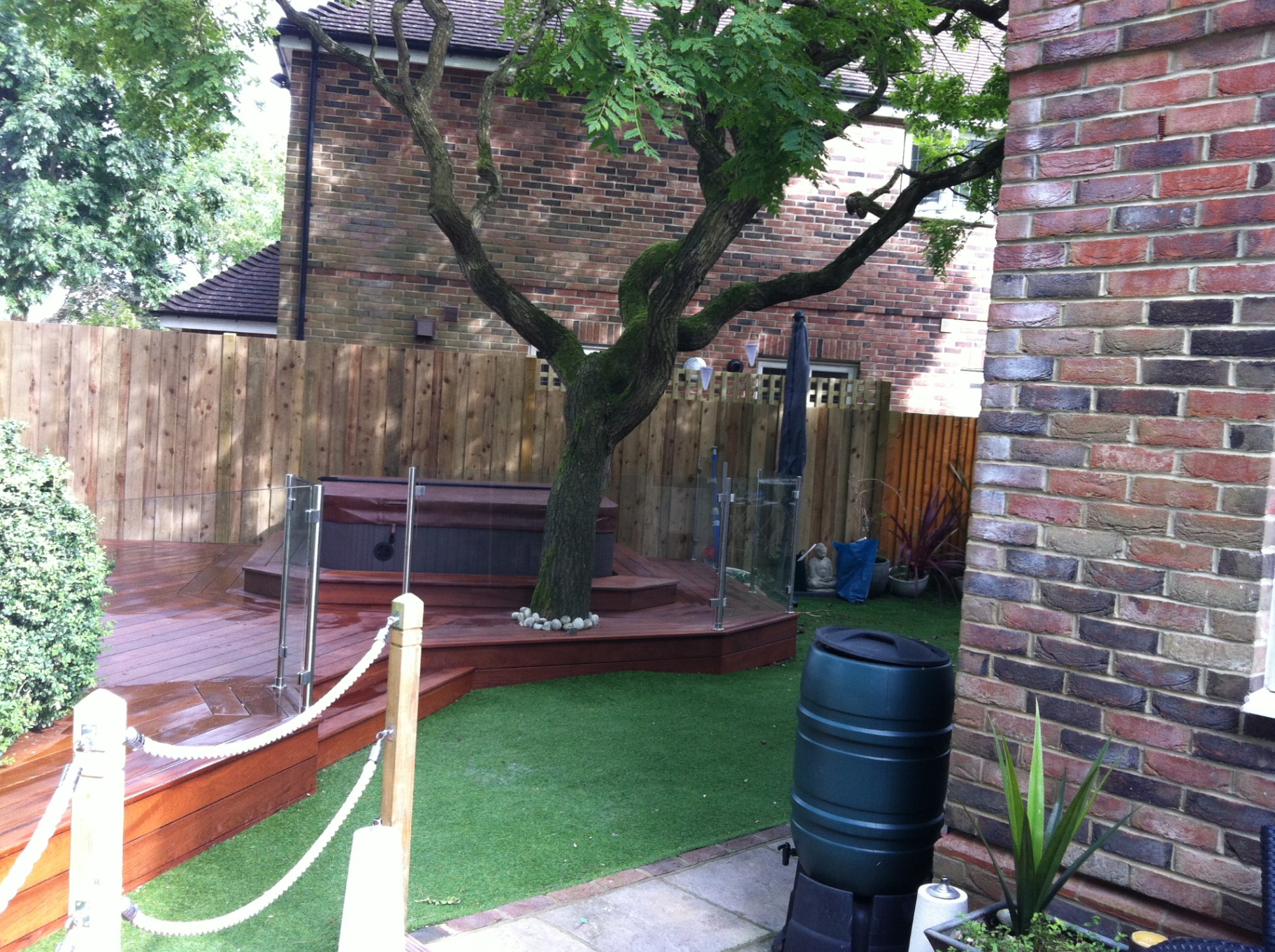 Completed garage conversion living space with underfloor heating