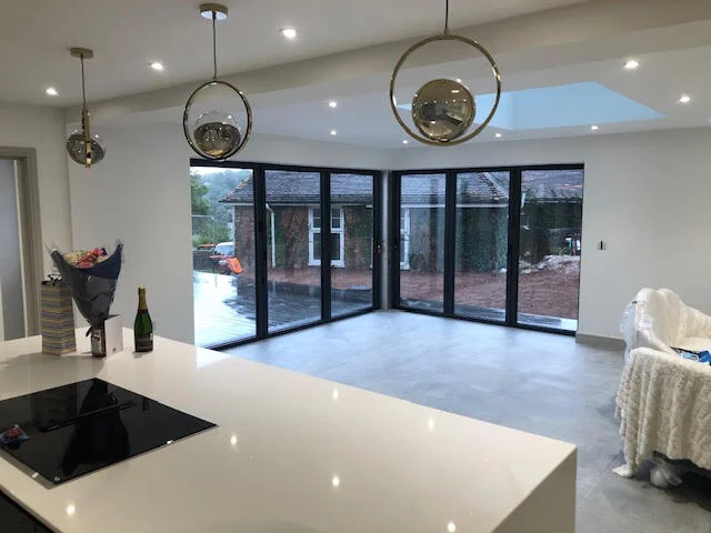 Completed kitchen-diner conversion with underfloor heating in Sussex