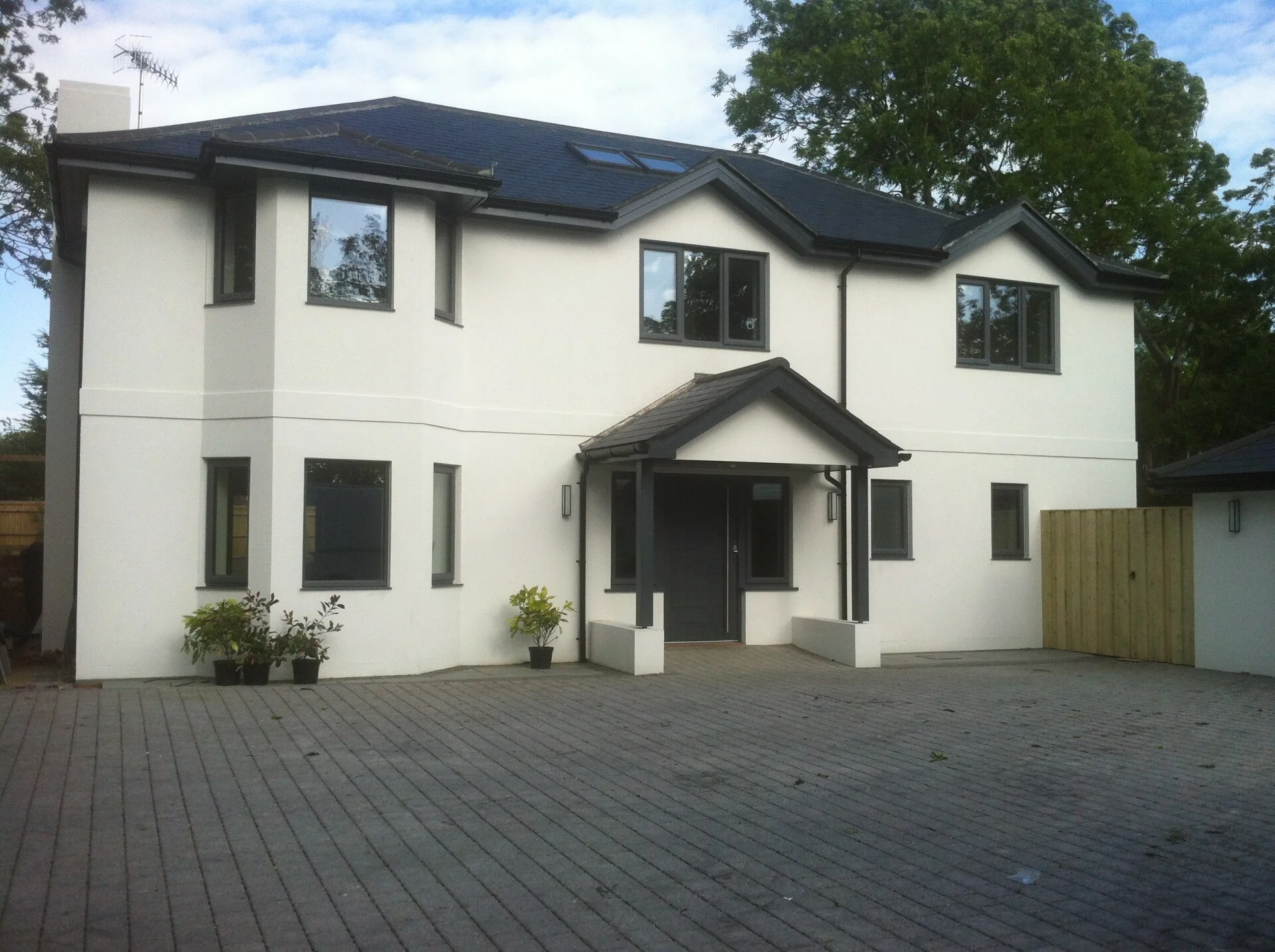 New build cladding and windows fitted